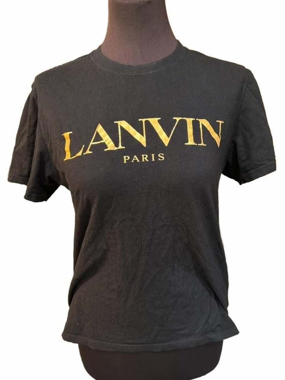Lanvin Paris Logo T-Shirt Size M Black Cotton - Picture 2 of 7